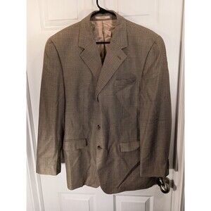 Joe Joseph Abboud Blazer Jacket Size 44R Brown Plaid